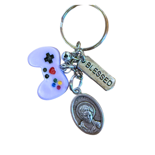 Carlo Acutis Keychain Lavender