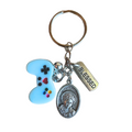 Carlo Acutis Keychain Light Blue
